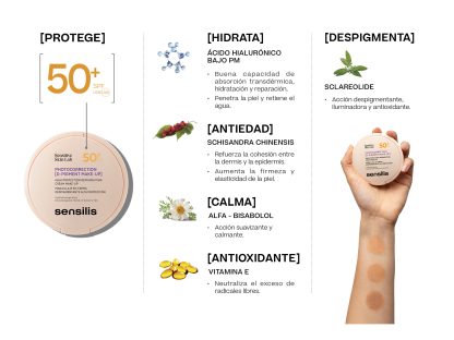 Sensilis Maquillaje Photocorrection D-Pigment Make-Up 50+10 grs Tono 1 Natural Rose - Imagen 7