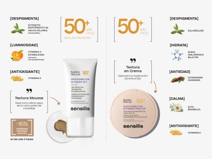 Sensilis Maquillaje Photocorrection D-Pigment Make-Up 50+10 grs Tono 1 Natural Rose - Imagen 9